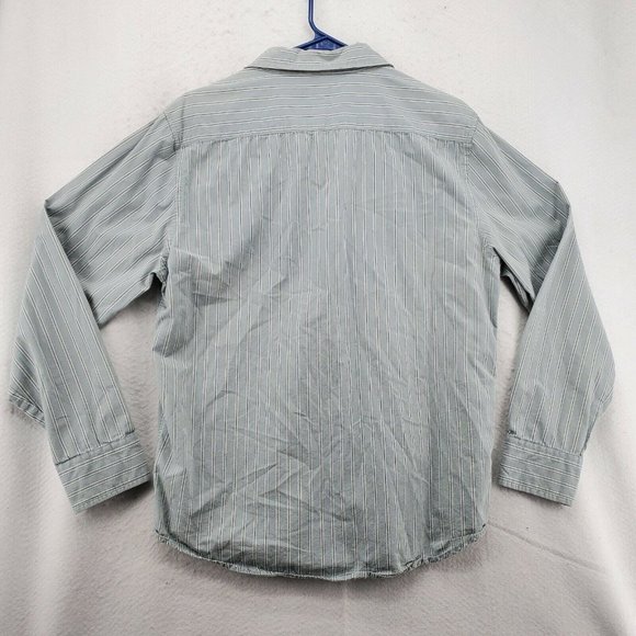 Calvin Klein Shirt Men's Long Sleeve Casual Button Up Oxford Striped Blue Large - Picture 9 of 12